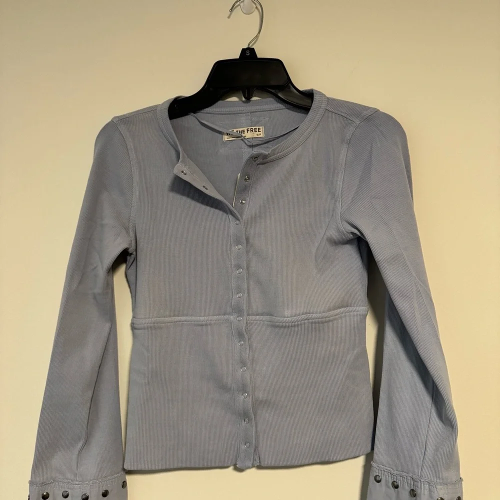 We The Free Blue Combo Night Belle Cuff Top - Picture 8 of 12